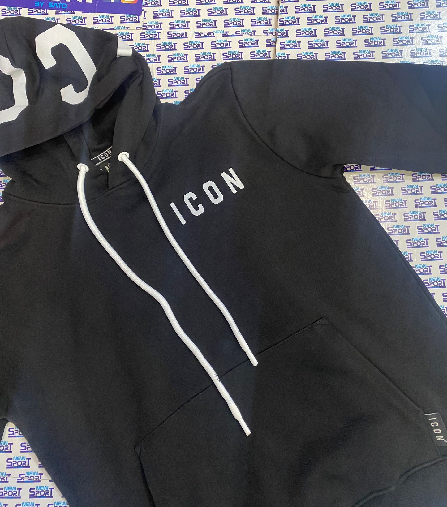 FELPA CON LOGO SUL CAPPUCCIO ICON