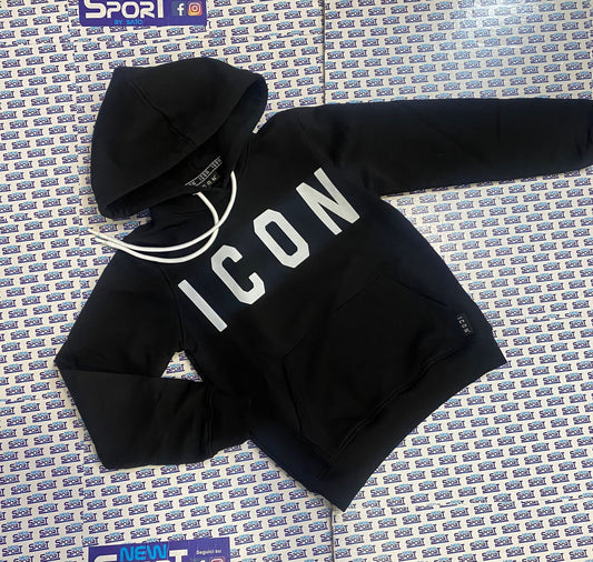FELPA DONNA CAPPUCCIO CON LOGO GRANDE ICON