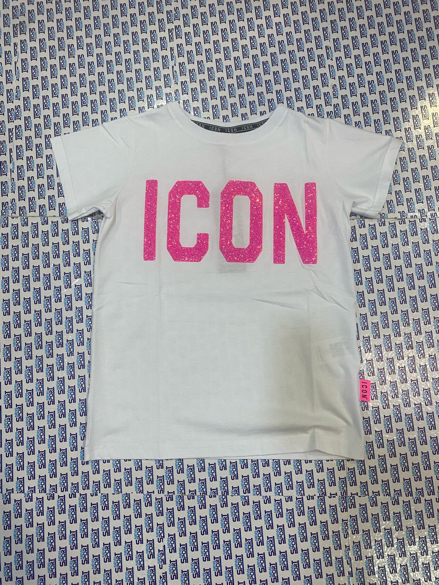 TSHIRT CON LOGO GLITTERATO ICON