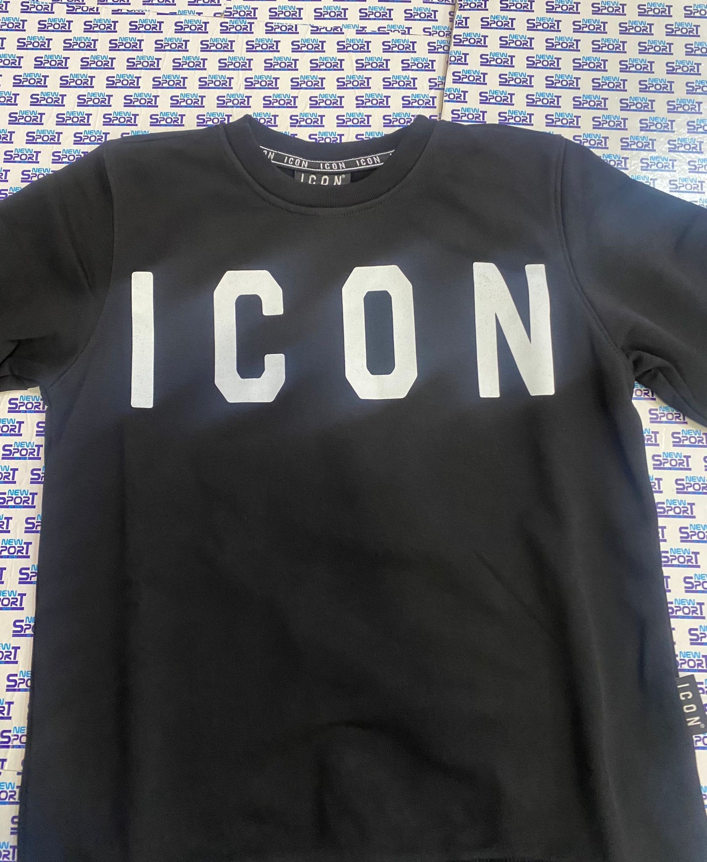 FELPA GIROCOLLO DONNA CON LOGO GRANDE ICON