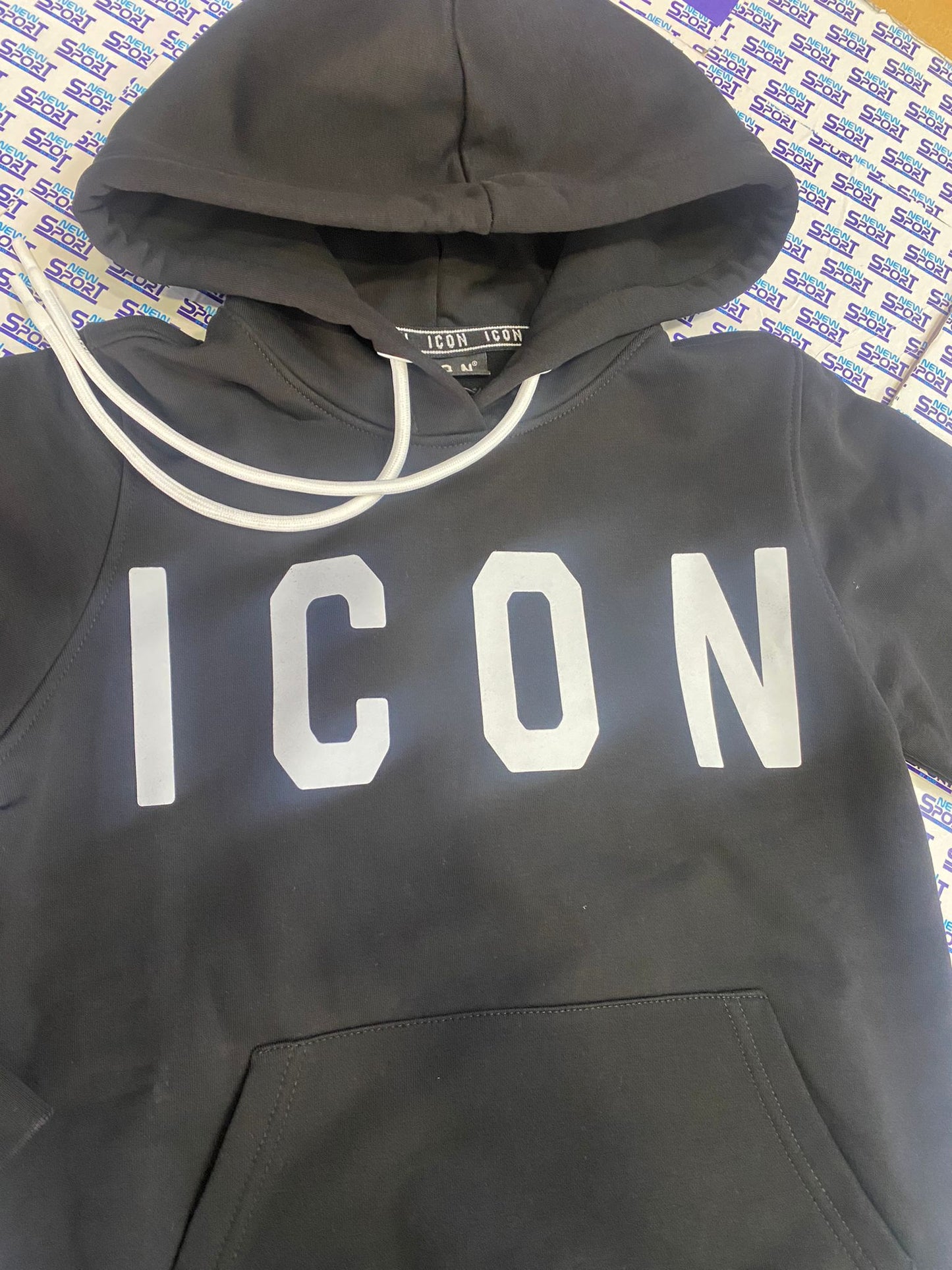 FELPA DONNA CAPPUCCIO CON LOGO GRANDE ICON