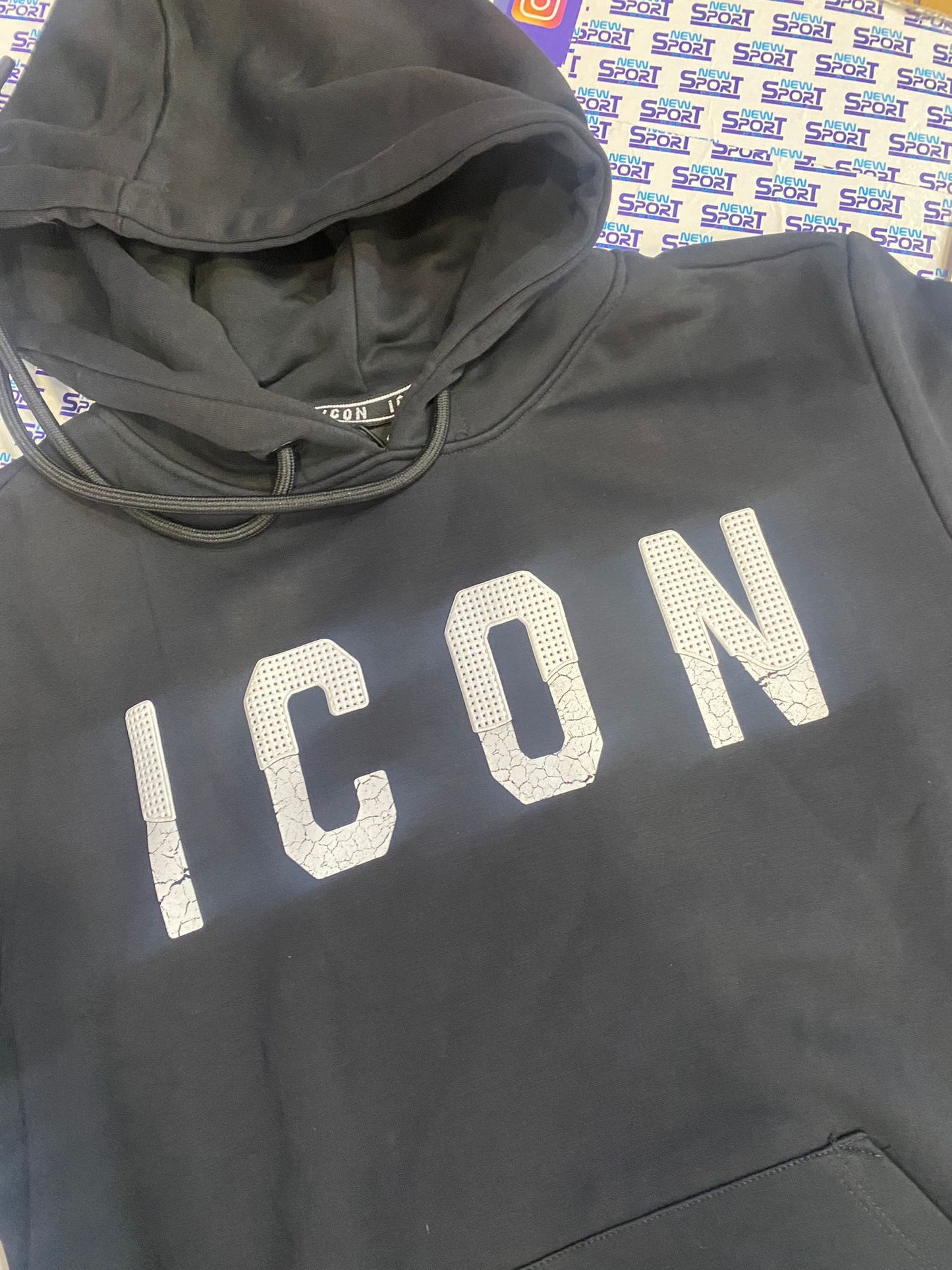 FELPA CON CAPPUCCIO LOGO STAMPA ICON