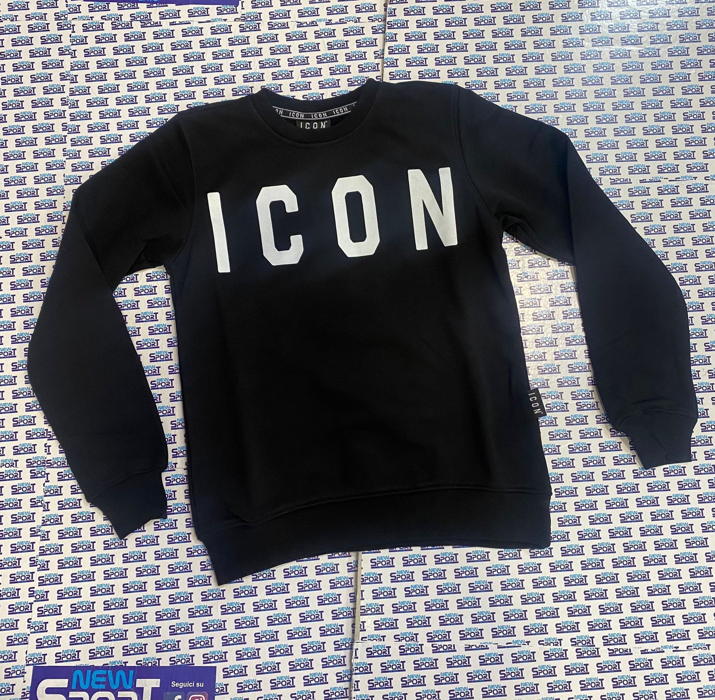 FELPA GIROCOLLO DONNA CON LOGO GRANDE ICON