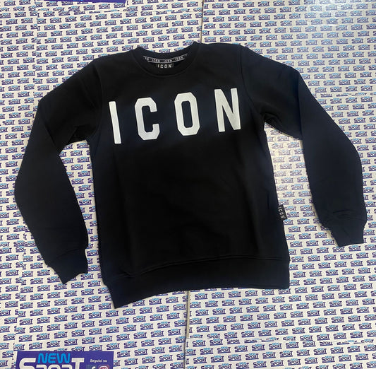 FELPA GIROCOLLO DONNA CON LOGO GRANDE ICON