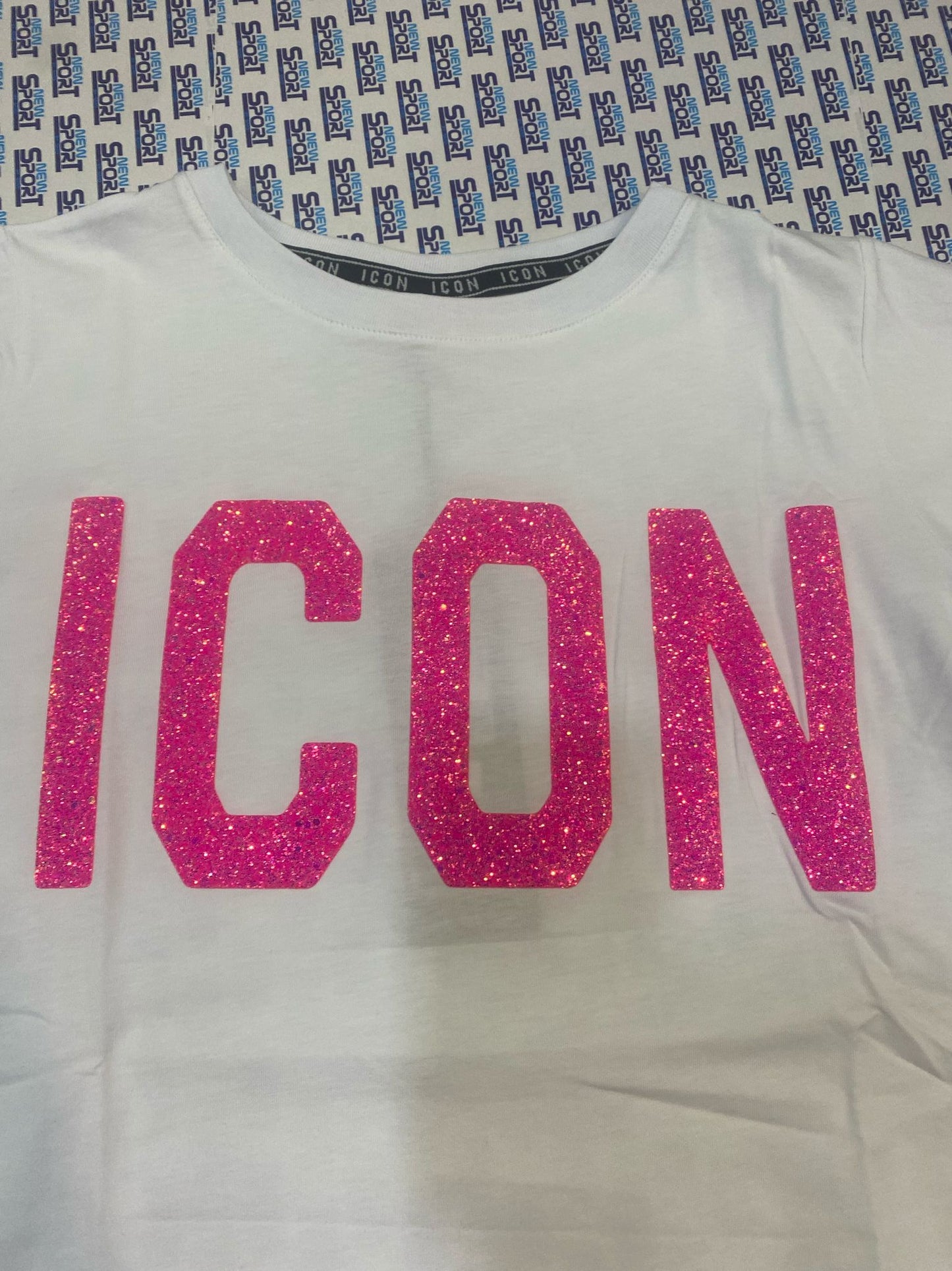 TSHIRT CON LOGO GLITTERATO ICON
