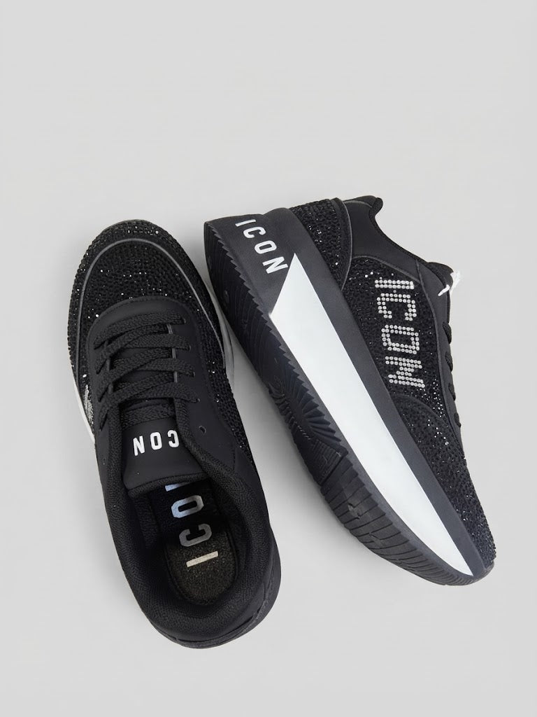 Sneakers Icon Platform con Strass - Varianti Bianco/Grigio e Nero/Argento
IC06391SD
