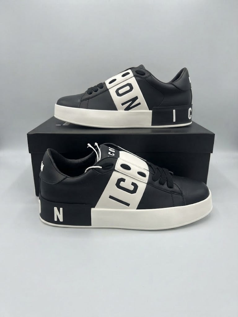 Sneakers Icon Low-Top in Pelle - Bicolor Nero/Bianco e Bianco/Nero
IC06153SU