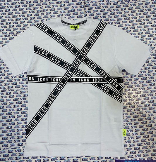 TSHIRT CON STAMPA A STRISCE ICON