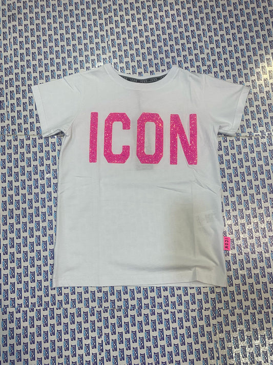 TSHIRT CON LOGO GLITTERATO ICON