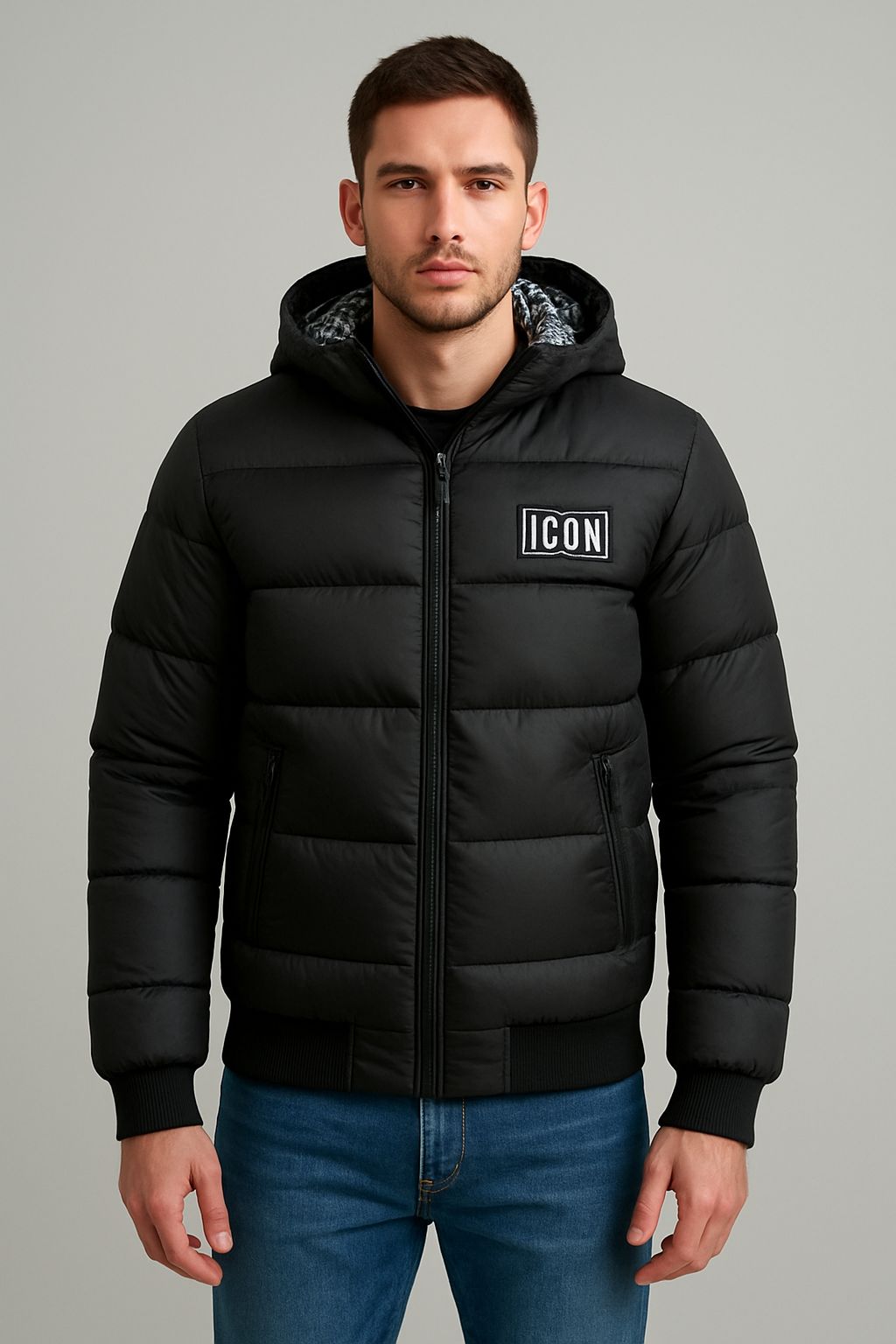 GIUBBOTTO CON PATCH E LOGO ICON