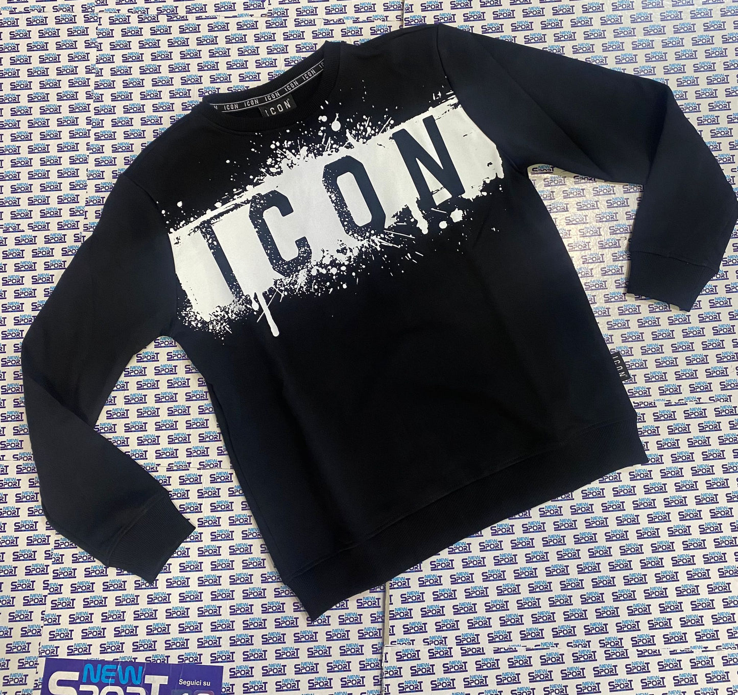 FELPA GIROCOLLO CON LOGO CON COLATURE ICON