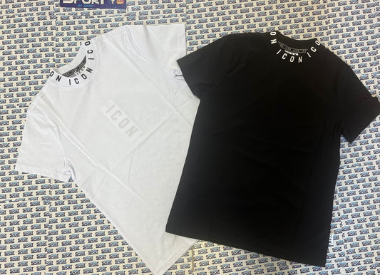 T-SHIRT ICON CON LOGO RIPETUTO SUL COLLO