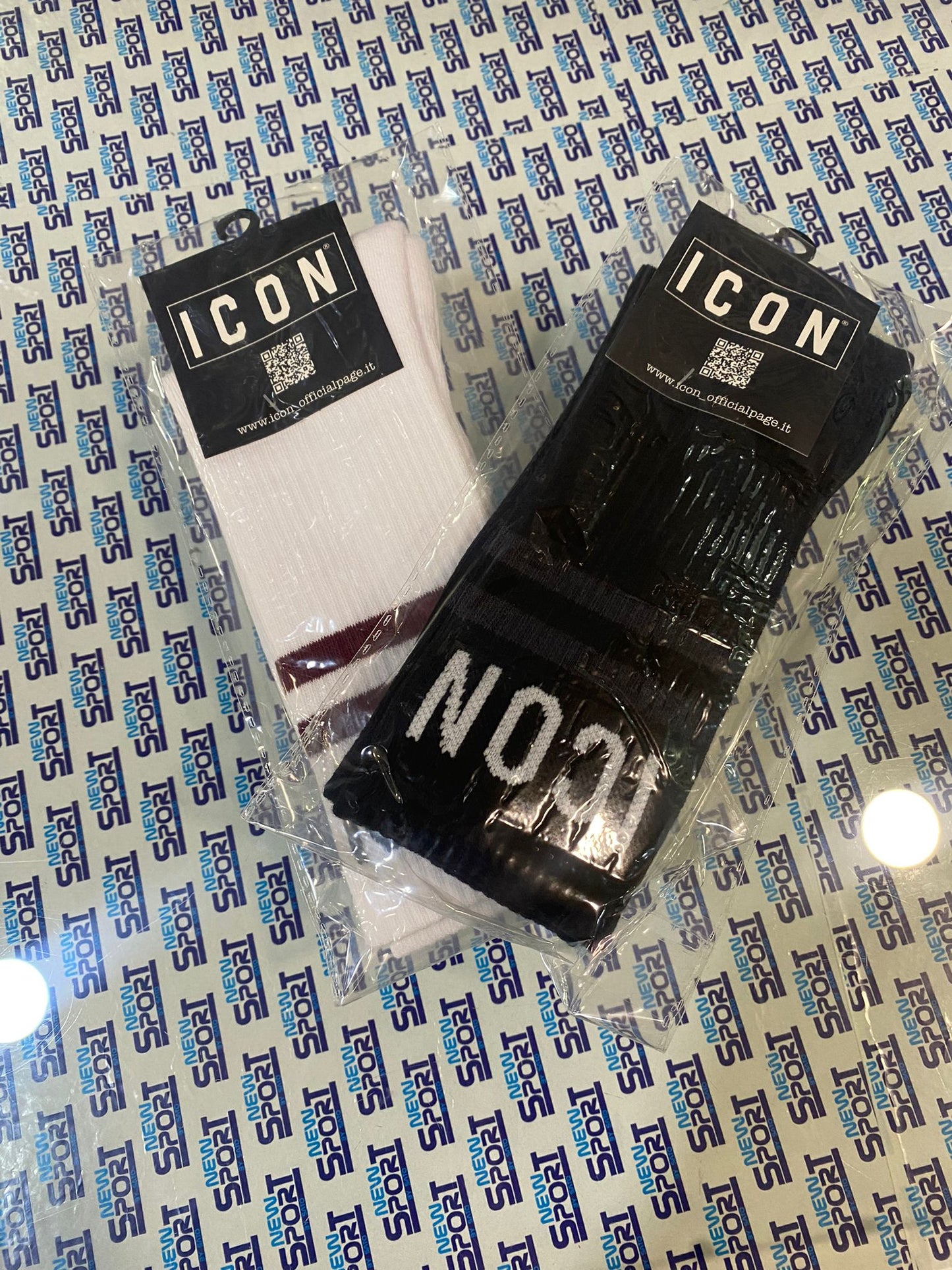 CALZINO SPUGNA CON LOGO E DOPPIA STRISCIA ICON