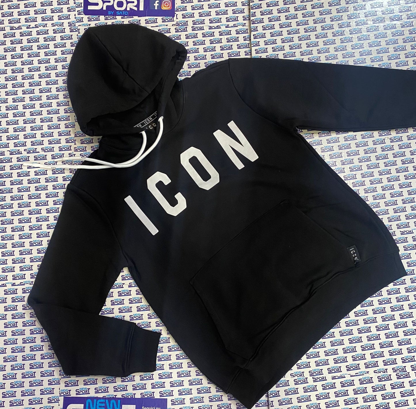 FELPA CON CAPPUCCIO CON LOGO GRANDE ICON