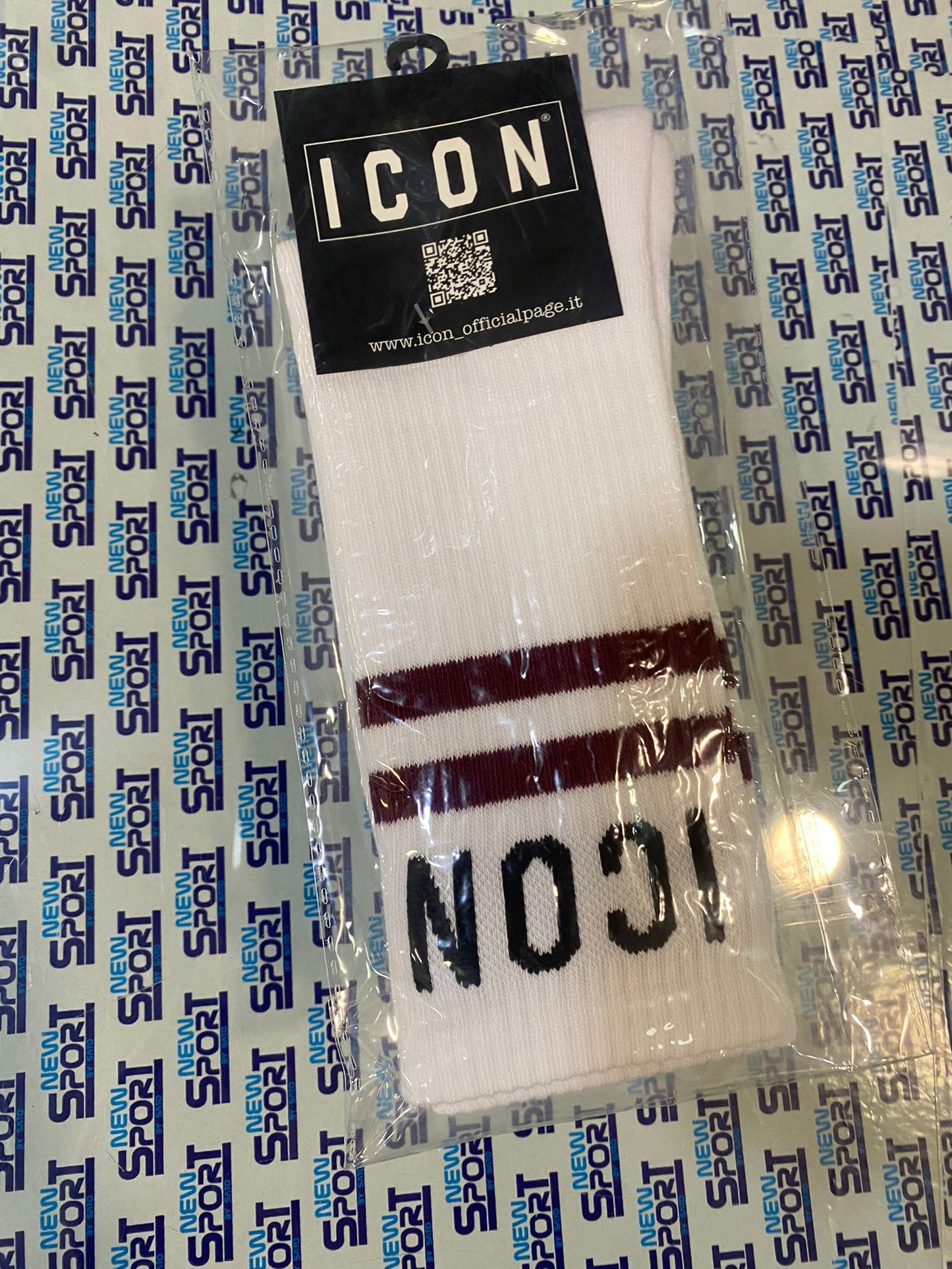 CALZINO SPUGNA CON LOGO E DOPPIA STRISCIA ICON