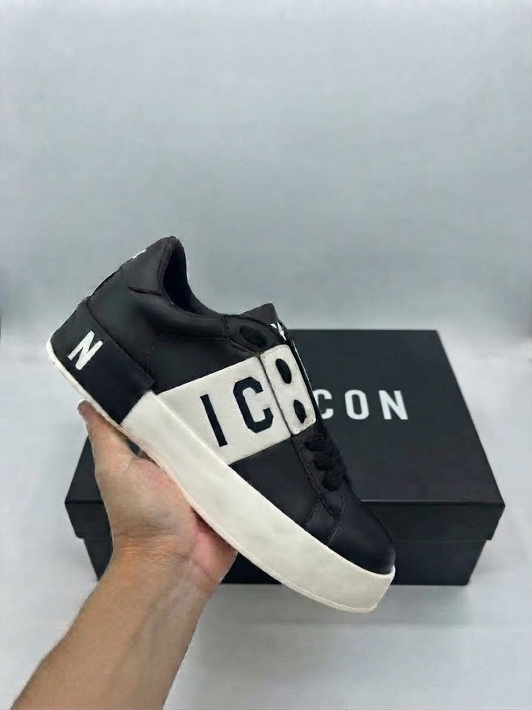 Sneakers Icon Low-Top in Pelle - Bicolor Nero/Bianco e Bianco/Nero
IC06153SU