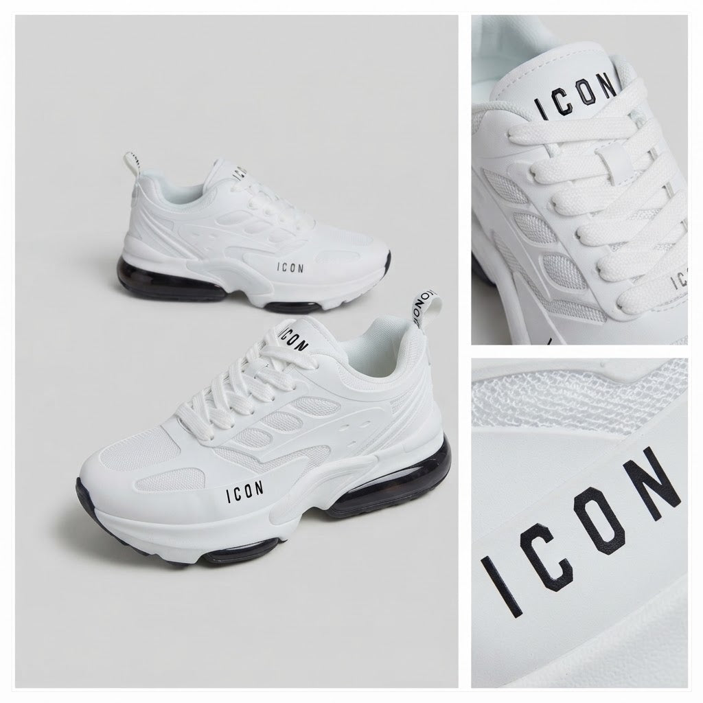 Sneakers Chunky "ICON" da Uomo in Total White con Dettagli Neri e Suola Trasparente
IC06166SU