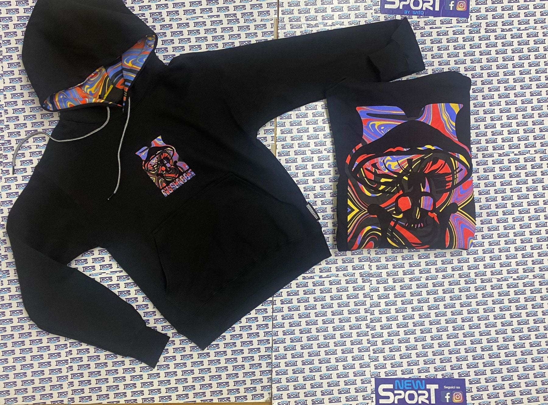 Felpa Con Cappuccino Oversize Con Schema Di Italia - Foto 4